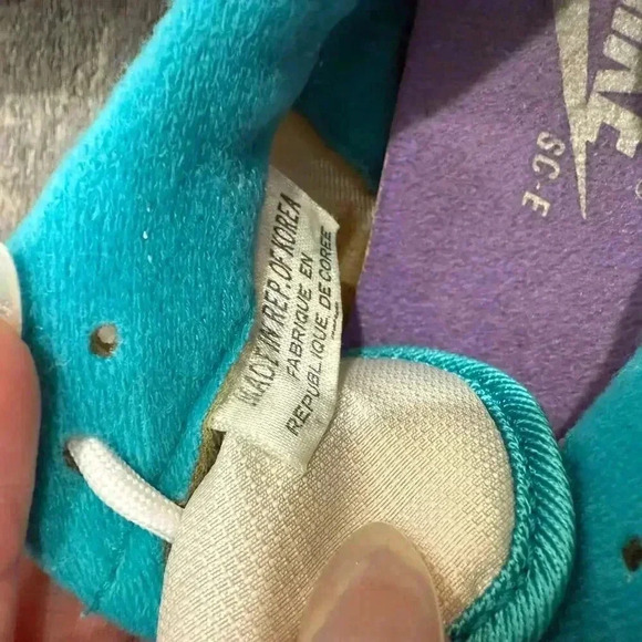 Vintage Nike 1970 Teal Purple Leather Women's Sneakers Size 6.5 KOREA Cycling - Picture 9 of 11